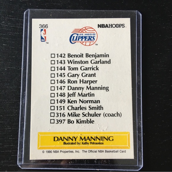 NBA HOOPS #366 DANNY MANNING CARD (1990) MINT - Picture 2 of 2